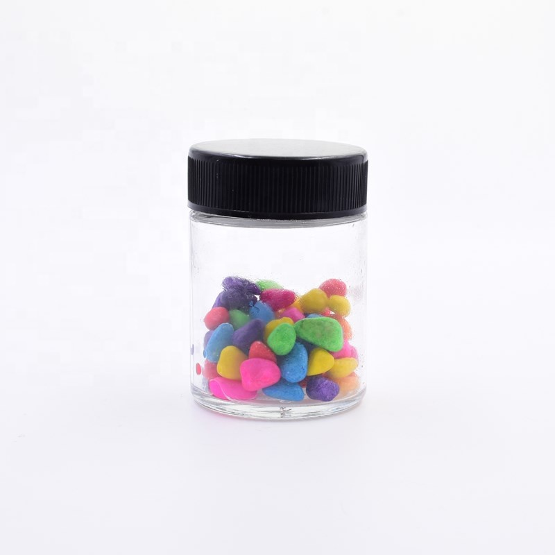 100ml 3oz clear round cbd hanf knospe weed jar child proof hemp candle holder flower packaging CR lid child resistant glass jar
