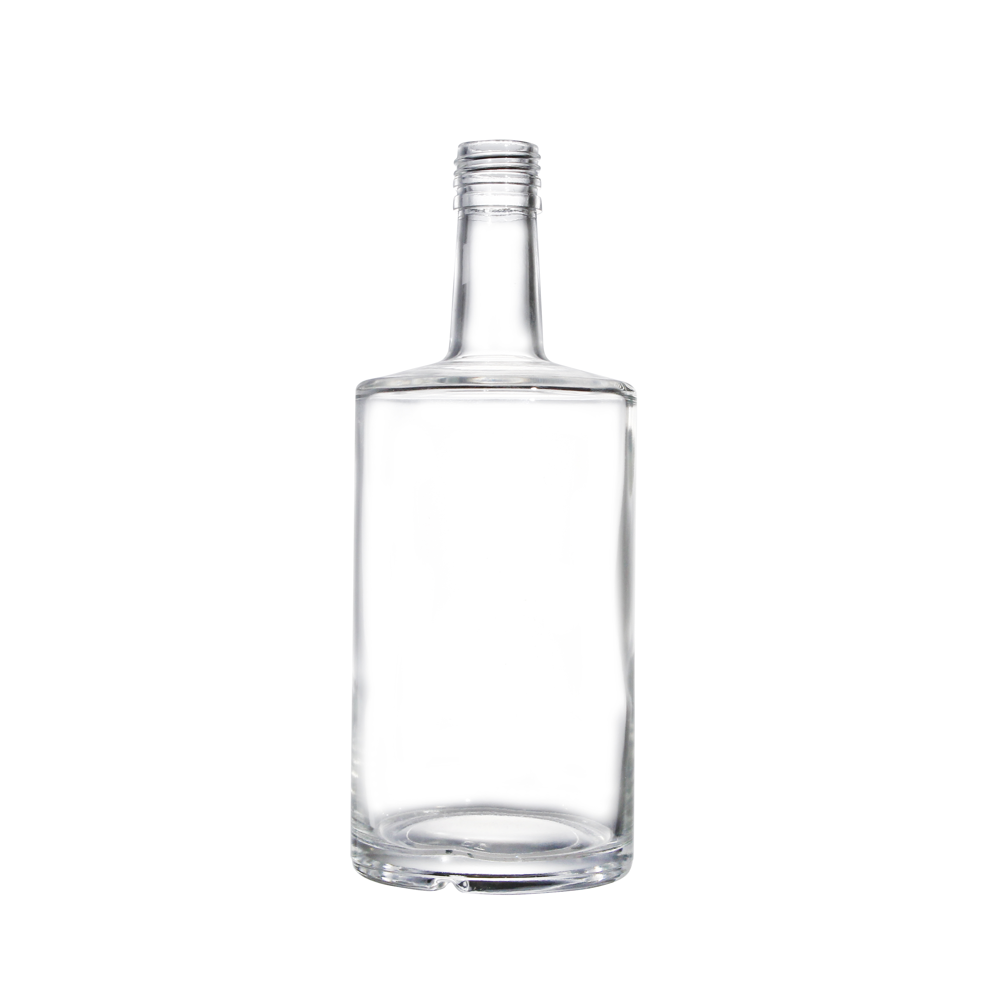 100ml 500ml 750ml Round Glass Wine Bottle With Flat Shoulder Design