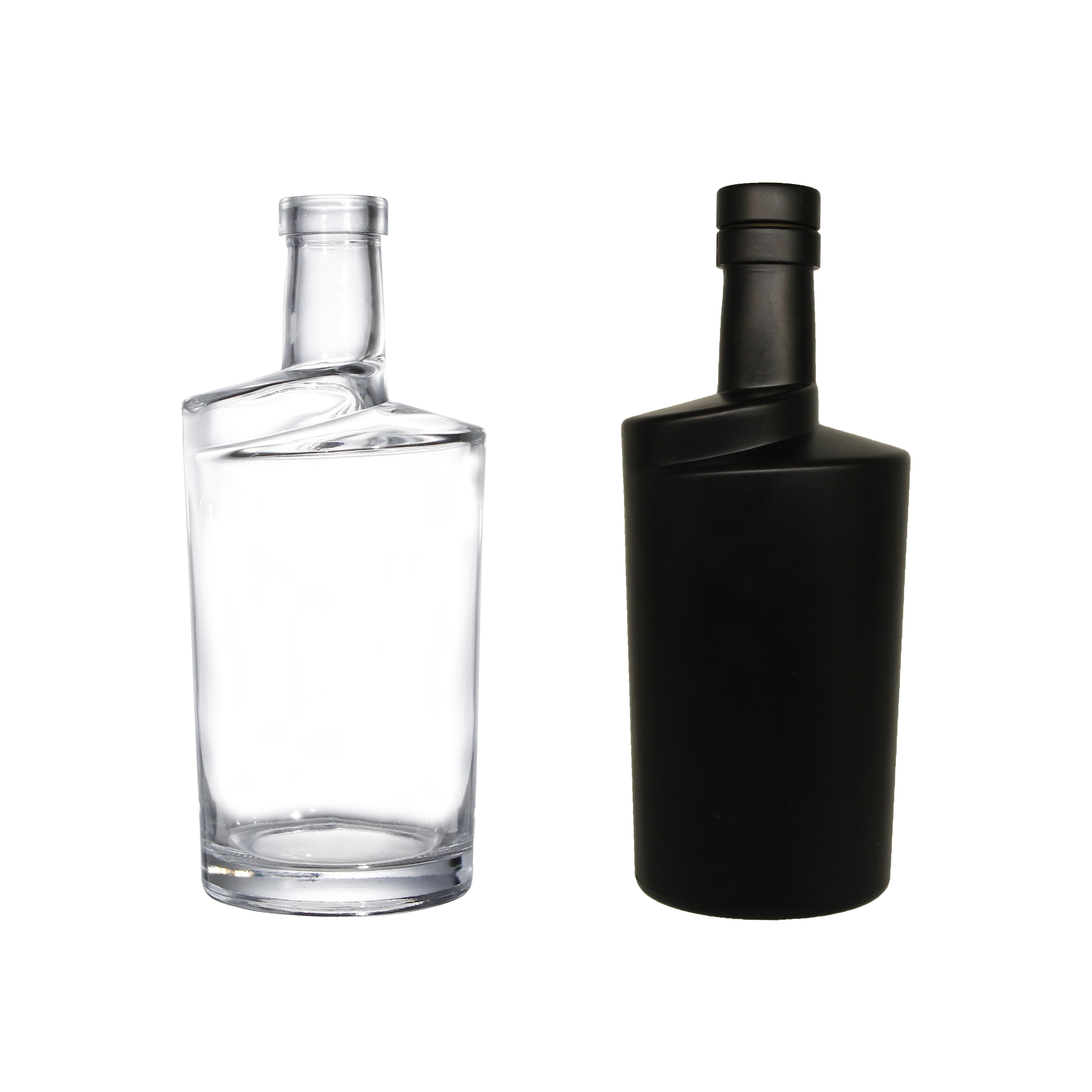 100ml 500ml 750ml Round Glass Wine Bottle With Flat Shoulder Design