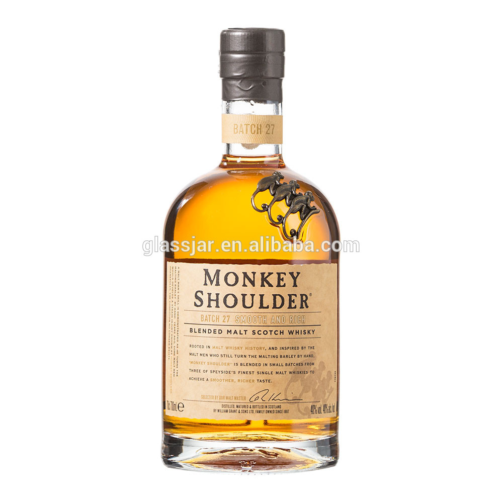 100ml 500ml 750ml Super Flint Cork Top with Flat Shoulder Glass Bottles for Whiskey Gin Vodka Rum Liquor