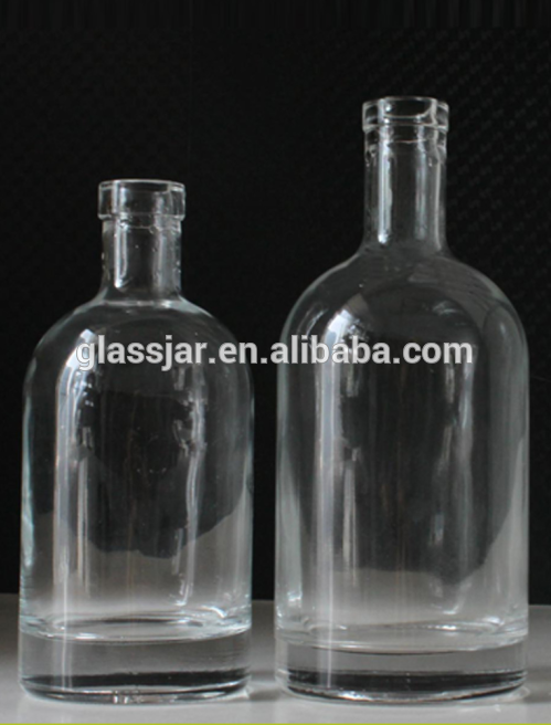 100ml 500ml 750ml Super Flint Cork Top with Flat Shoulder Glass Bottles for Whiskey Gin Vodka Rum Liquor