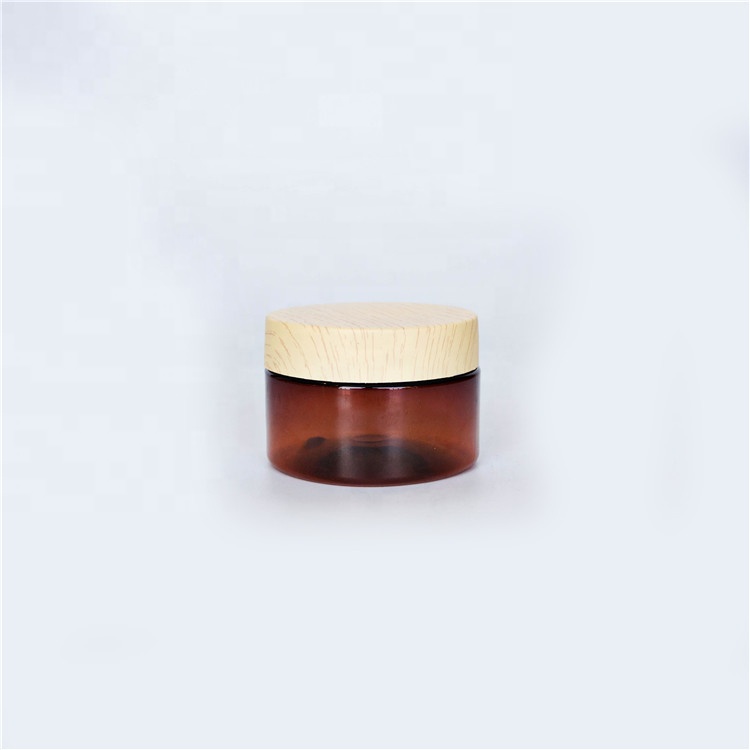 100ml 500ml Custom Cosmetic Packing Clear 100G Plastic Jar With Bamboo Color Cap