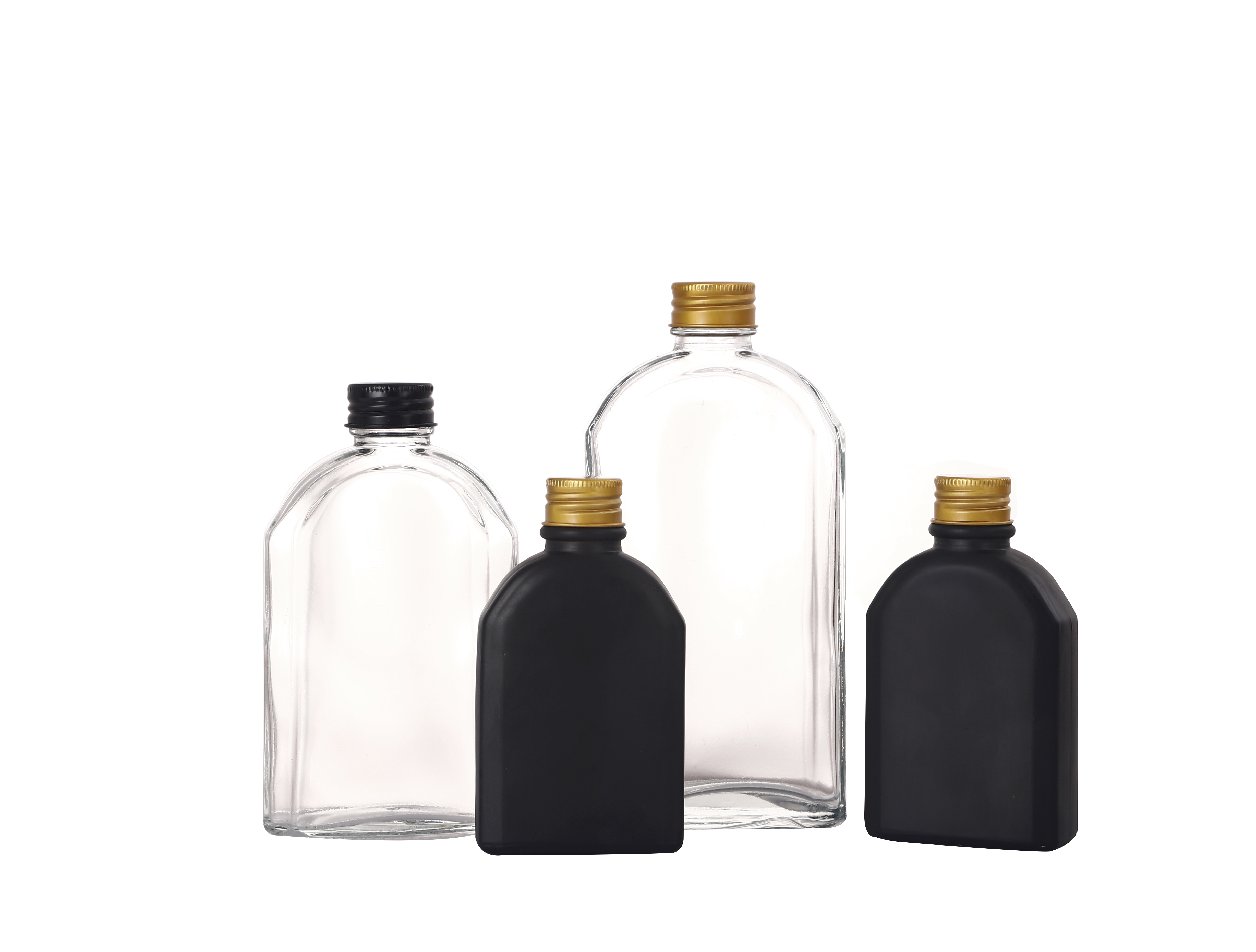 100ml-500ml new style oblique shoulder beverage juice flat wine glass bottle