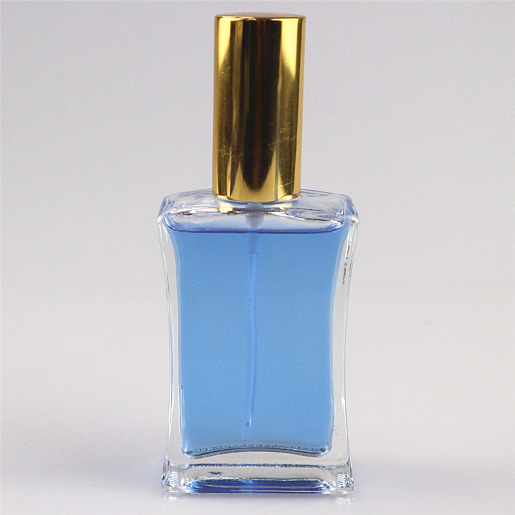 100ml 50ml 30ml empty square glass perfumes oil spray bottle with screwed metal lid