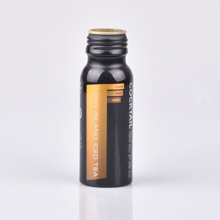 100ml 60ml empty aluminum beverage bottle with aluminum pilfer proof caps