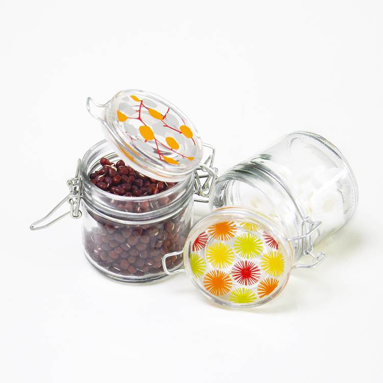 100ml Air Tight Glass Storage Food Jam Jar Clip Top Food Herb Tea Glass Jars