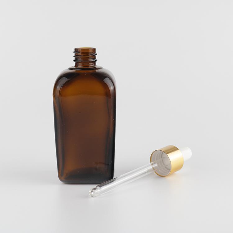 100ml Amber Brown Glass Essential Oil Dropper Bottle with Gold Dropper