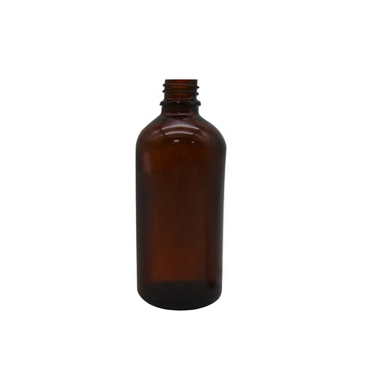 100ml Amber Empty attar Glass Oil Round Bottle With Screw Pump Cap