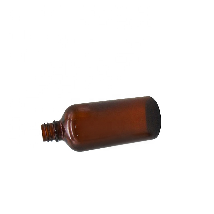 100ml Amber Empty attar Glass Oil Round Bottle With Screw Pump Cap