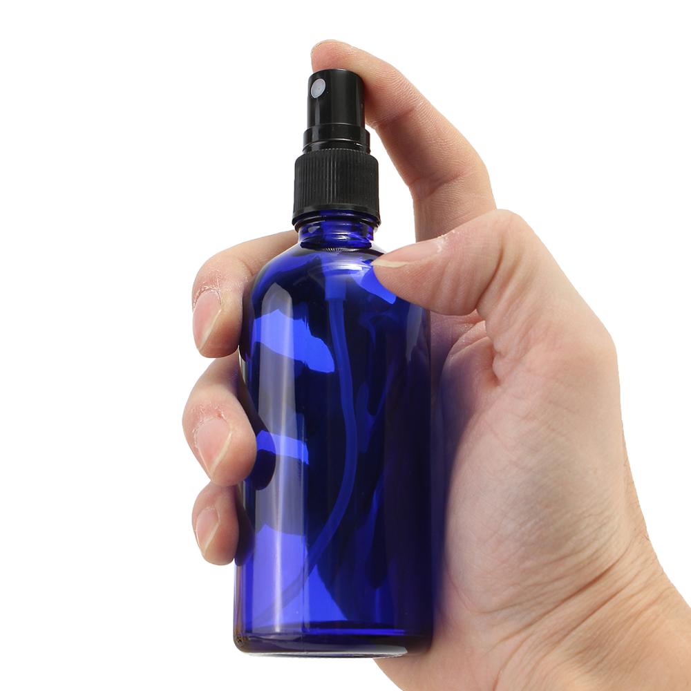 100ml Blue Spray Glass Bottle Essential Oil Bottles with Sprayer pump