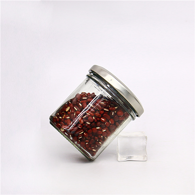 100ml Borosilicate glass storage jar with lid for tube shaped glass storage jar