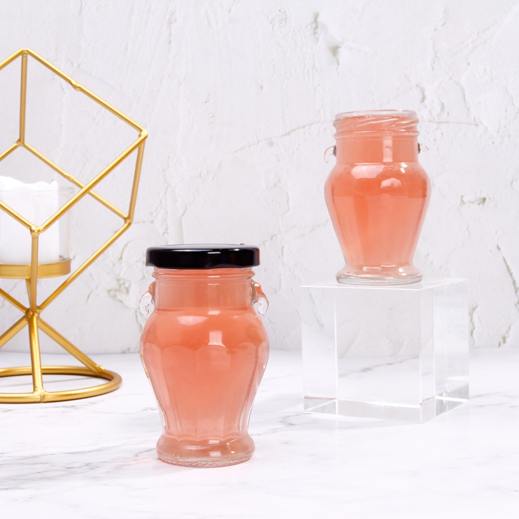 100ml Clear Borcan Food Amphora Glass Jars with Metal Lids for Honey Pickles Garlic Package Popular European Style Bottles