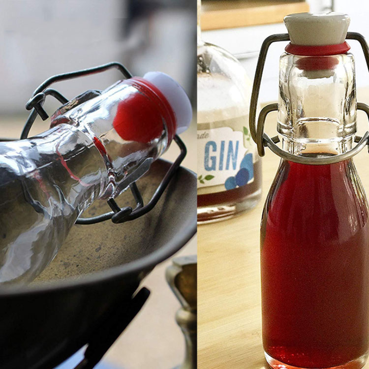 100ml Clear Flip Beverage Swing Top Glass Bottles