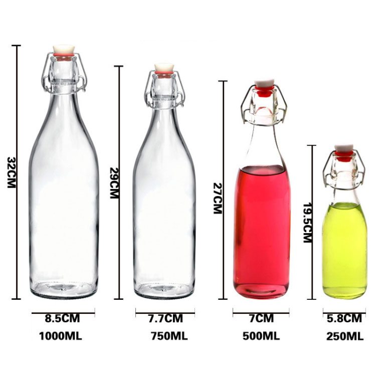 100ml Clear Flip Beverage Swing Top Glass Bottles