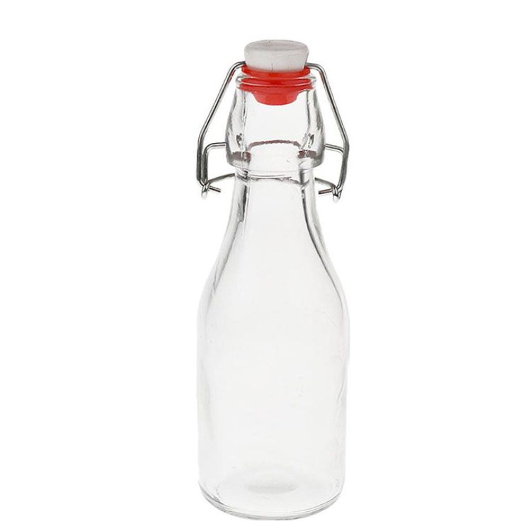 100ml Clear Flip Beverage Swing Top Glass Bottles
