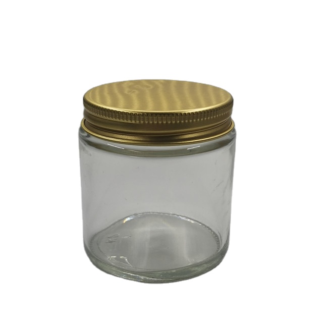100ml Clear Glass Cream Jar with gold aluminum cap