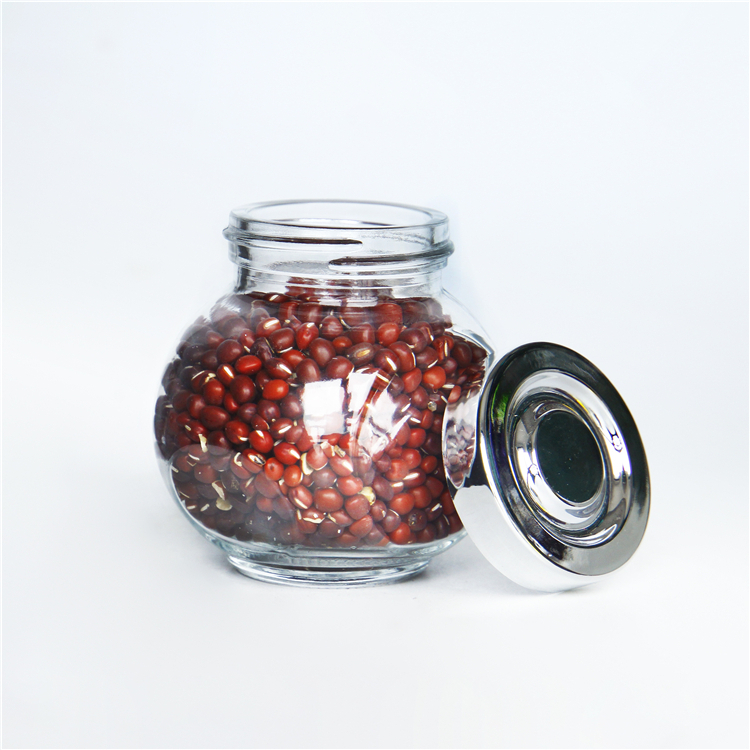 100ml Clear Glass Storage Bottle / Jar with Metal lid High Borosilicate Glass Storage Jar