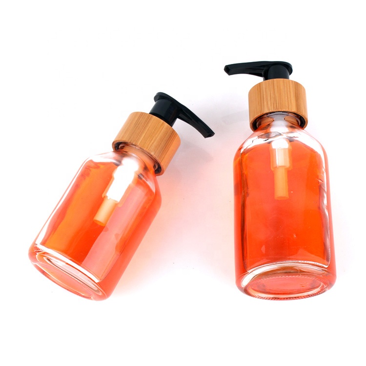 100ml Clear Round Glass foam pump Bottles for Lotions Liquid Soaps