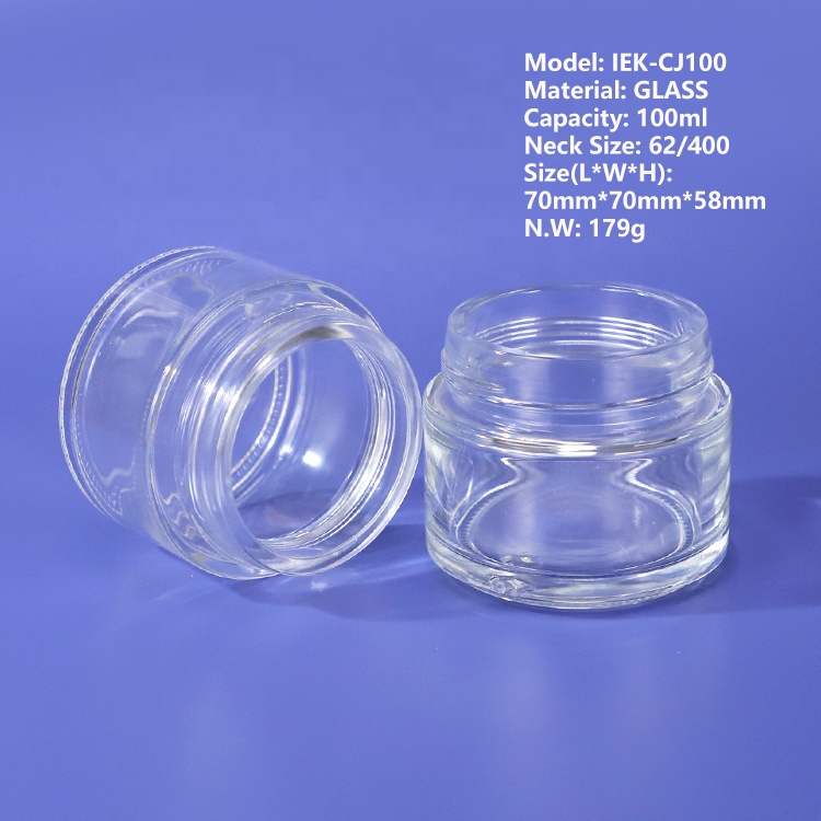 100ml Cosmetic Glass Cream Jar for Face Cream