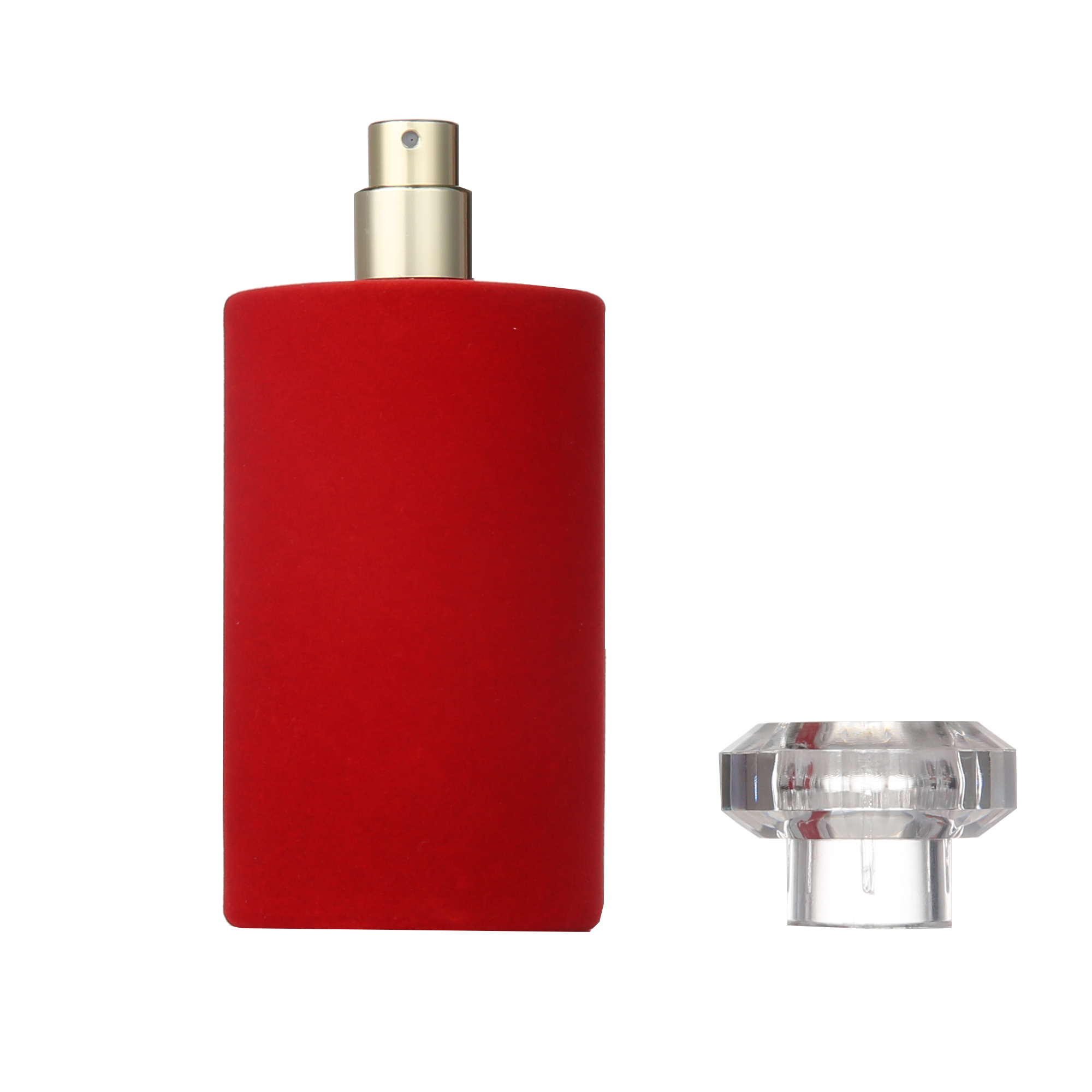 100ml Cosmetic Packaging Mini Empty Round Red Travel Perfume Atomizer Spray Glass Round Perfume Bottle