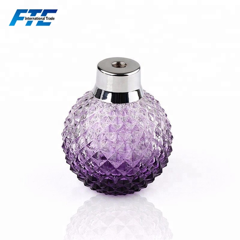 100ml Crystal Glass Perfume Bottle Atomizer Refillable Purple Pineapple Airbag Sprayer