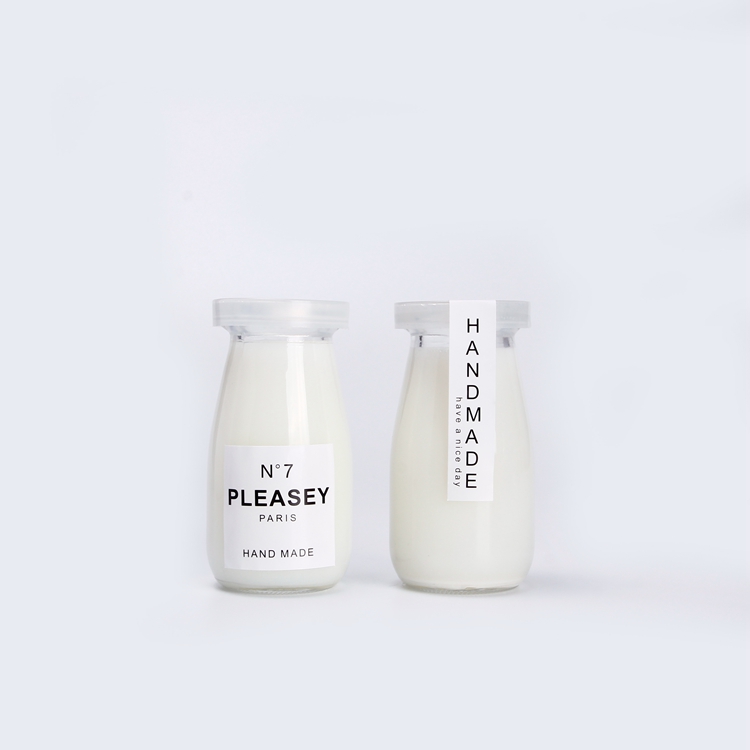 100ml Custom Clear Round Mini Glass Milk Bottle  Yogurt Glass Bottle/Envase Vidrio Yogurt