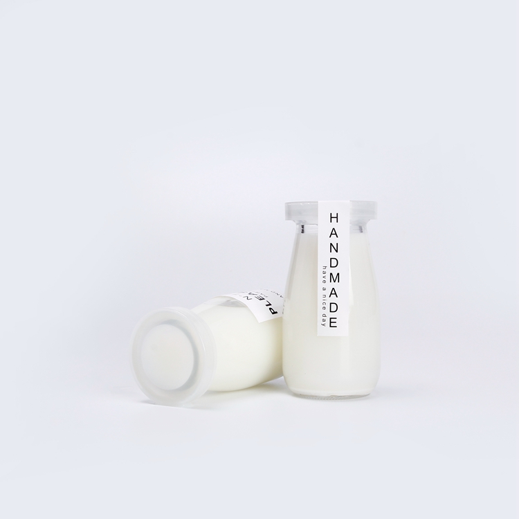 100ml Custom Clear Round Mini Glass Milk Bottle Yogurt Glass Bottle/Envase Vidrio Yogurt