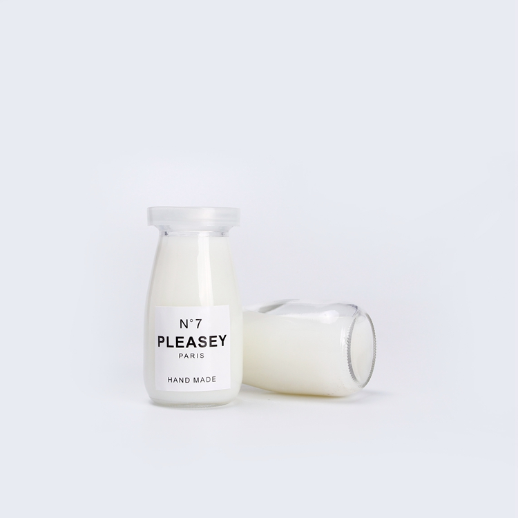 100ml Custom Clear Round Mini Glass Milk Bottle Yogurt Glass Bottle/Envase Vidrio Yogurt