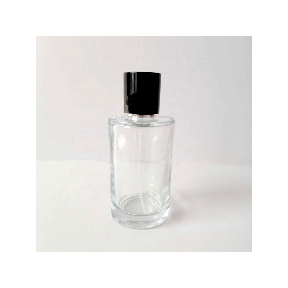 100ml Custom Pump Spray Luxury Clear Cylinder  Perfume Glass  Bottle