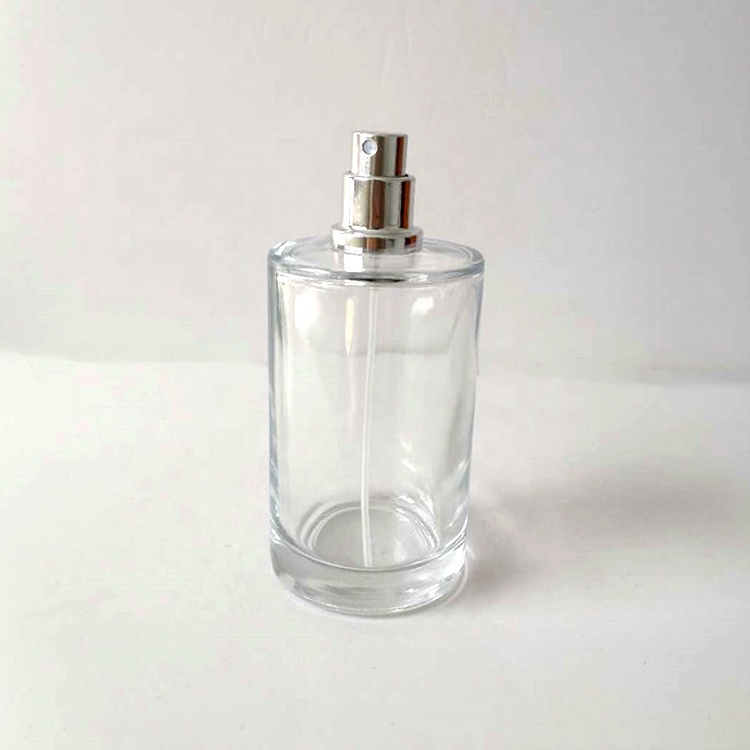 100ml Custom Pump Spray Luxury Clear Cylinder Perfume Glass Bottle