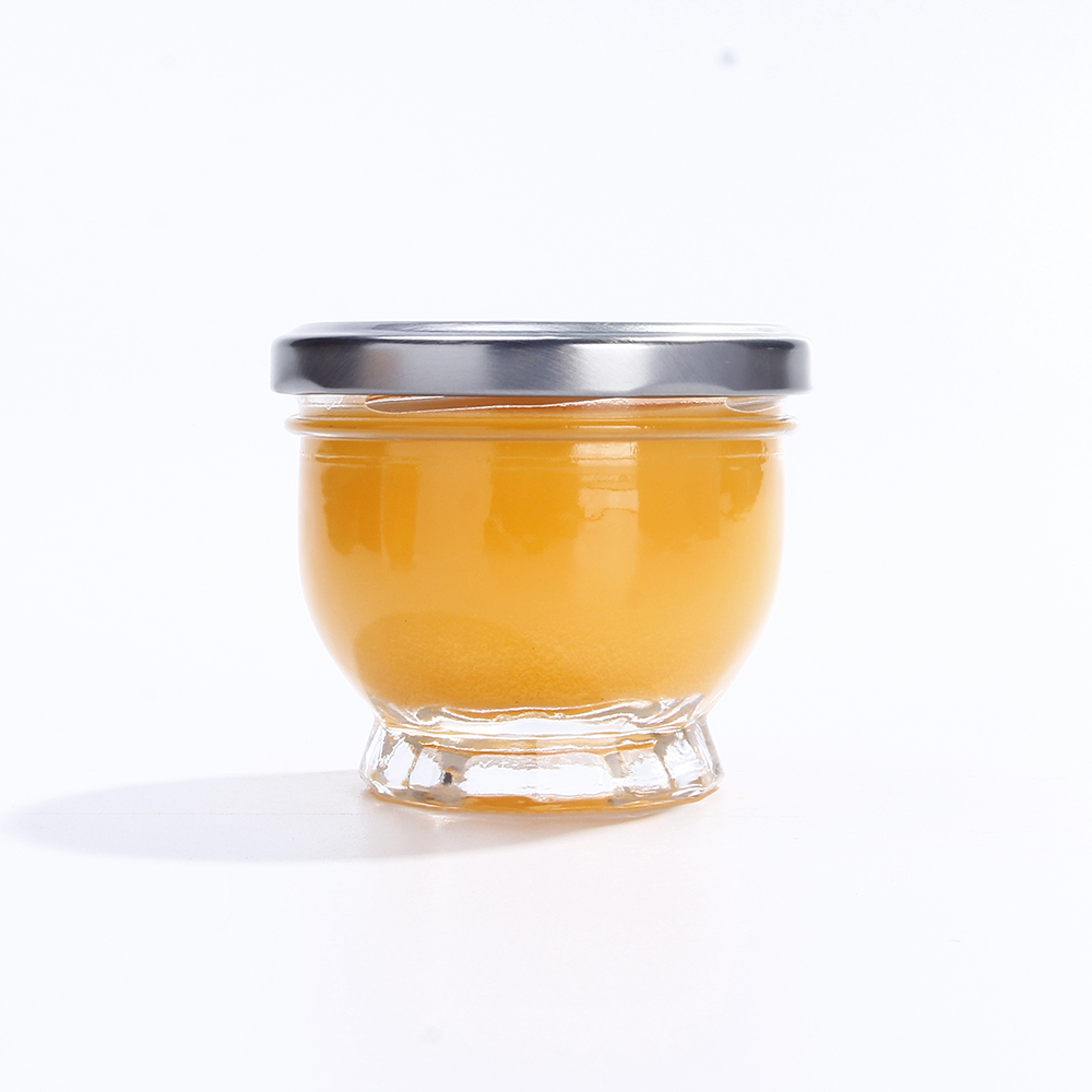 100ml Cute Mousse Pesto Container Pudding Glass Yogurt Jam Jar With Metal Lid