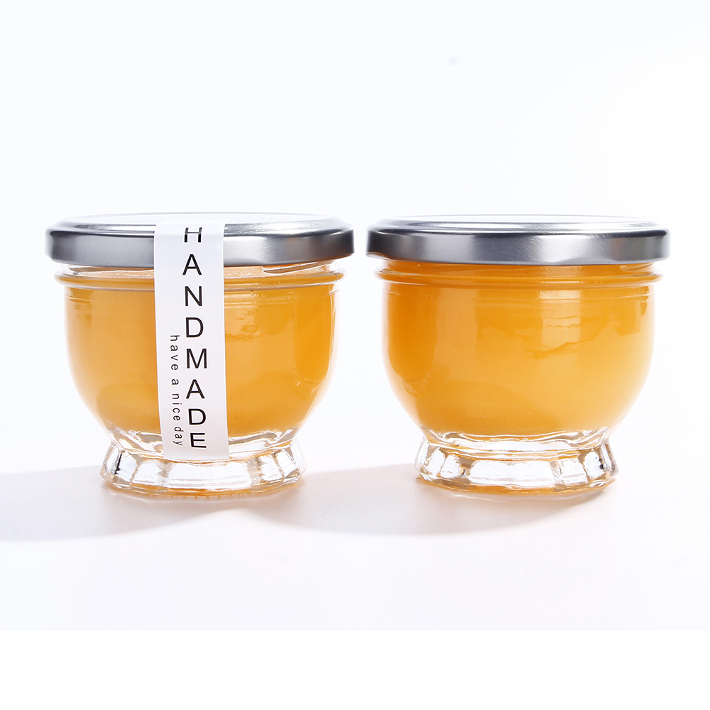 100ml Cute Mousse Pesto Container Pudding Glass Yogurt Jam Jar With Metal Lid