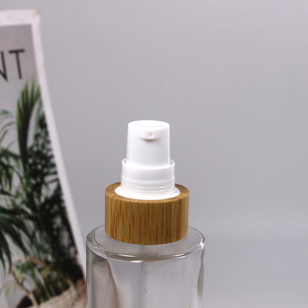 100ml Eco-friendly bamboo cap lotion bottle spray container with bamboo lid