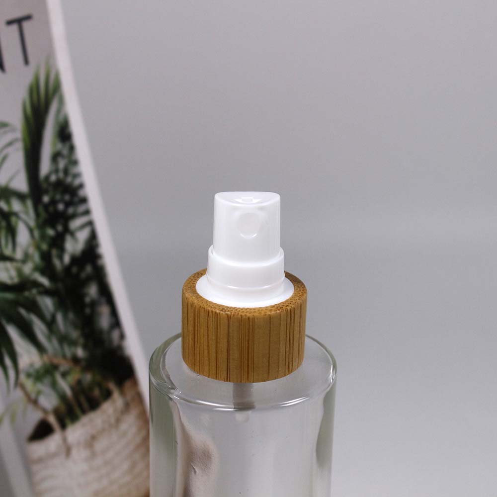 100ml Eco-friendly bamboo cap lotion bottle spray container with bamboo lid