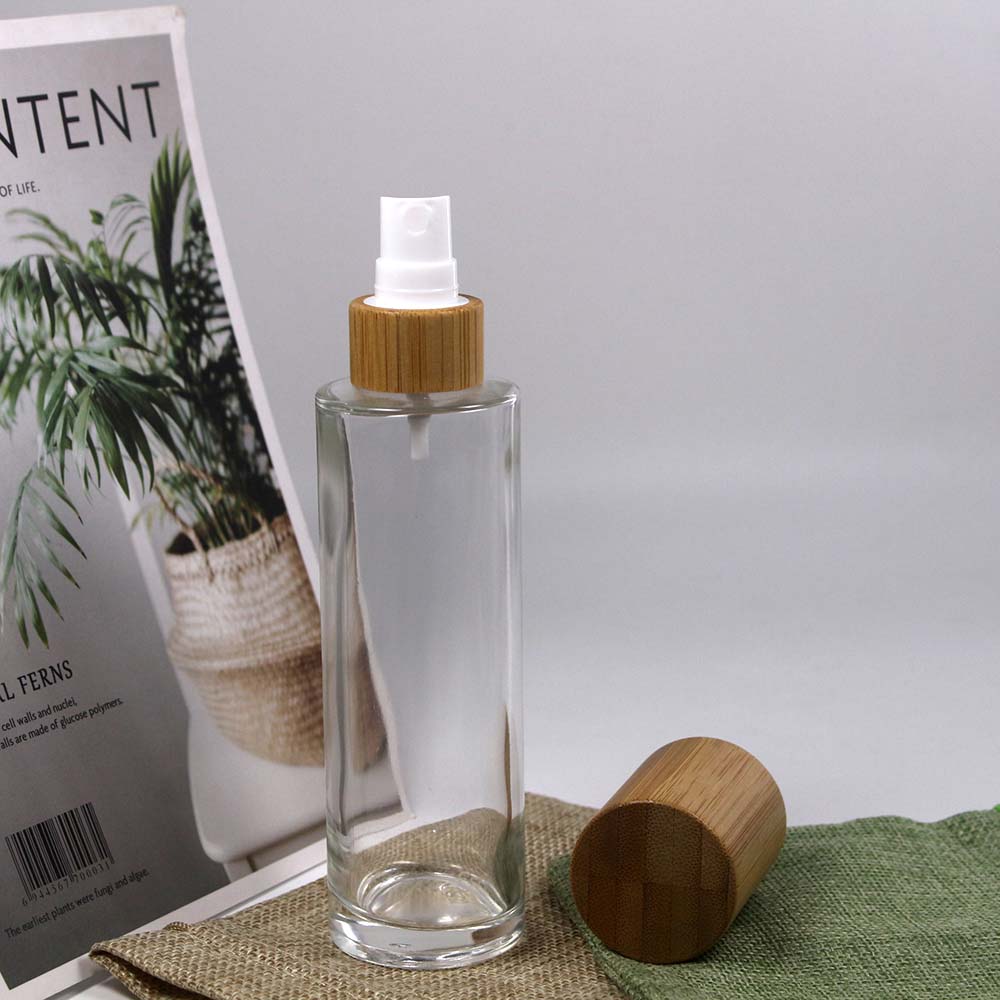 100ml Eco-friendly bamboo cap lotion bottle spray container with bamboo lid