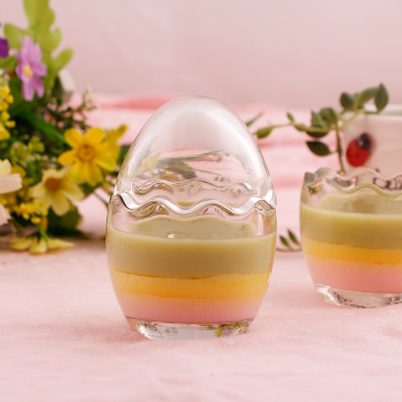 100ml Egg Glass Jar for Pudding, Bird Net, Candy and Dessert