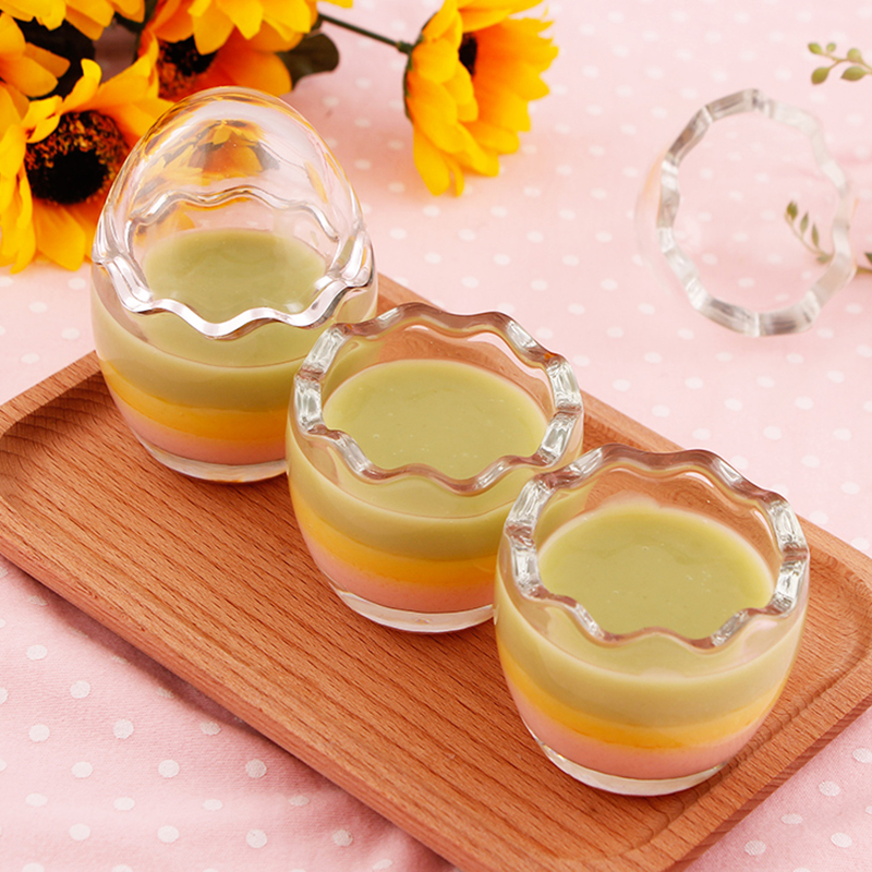 100ml Egg Glass Jar for Pudding, Bird Net, Candy and Dessert