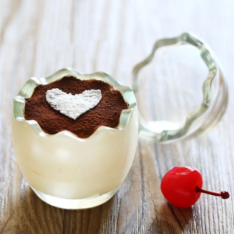 100ml Egg Glass Jar for Pudding, Bird Net, Candy and Dessert