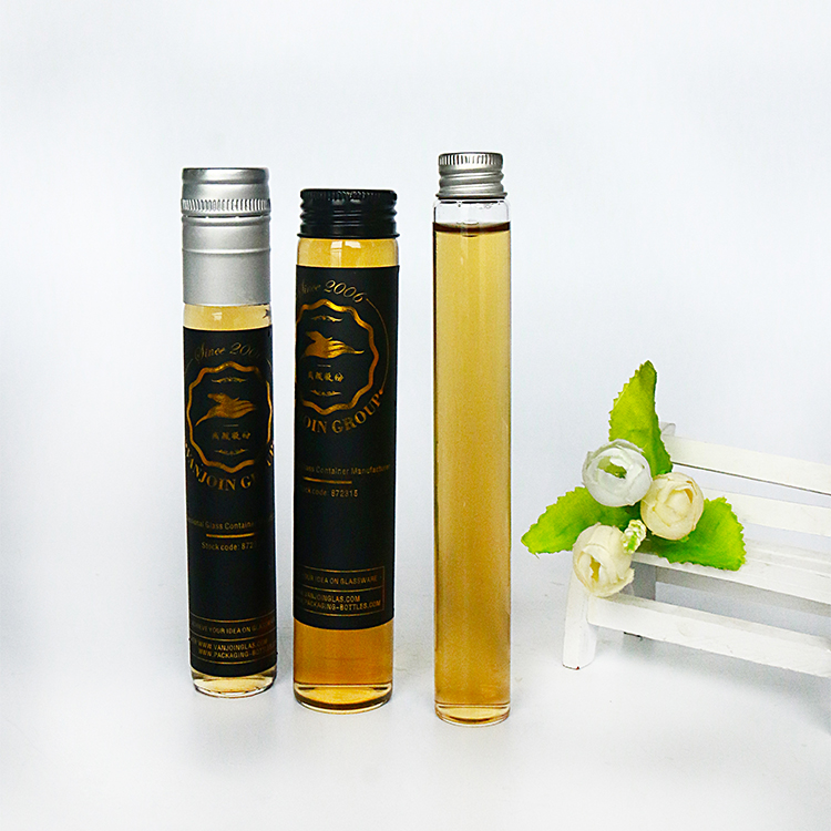 100ml Empty Glass Wine In Tube Cylinder Tube Glass Bottle For Wine Test Sets With Screw Cap