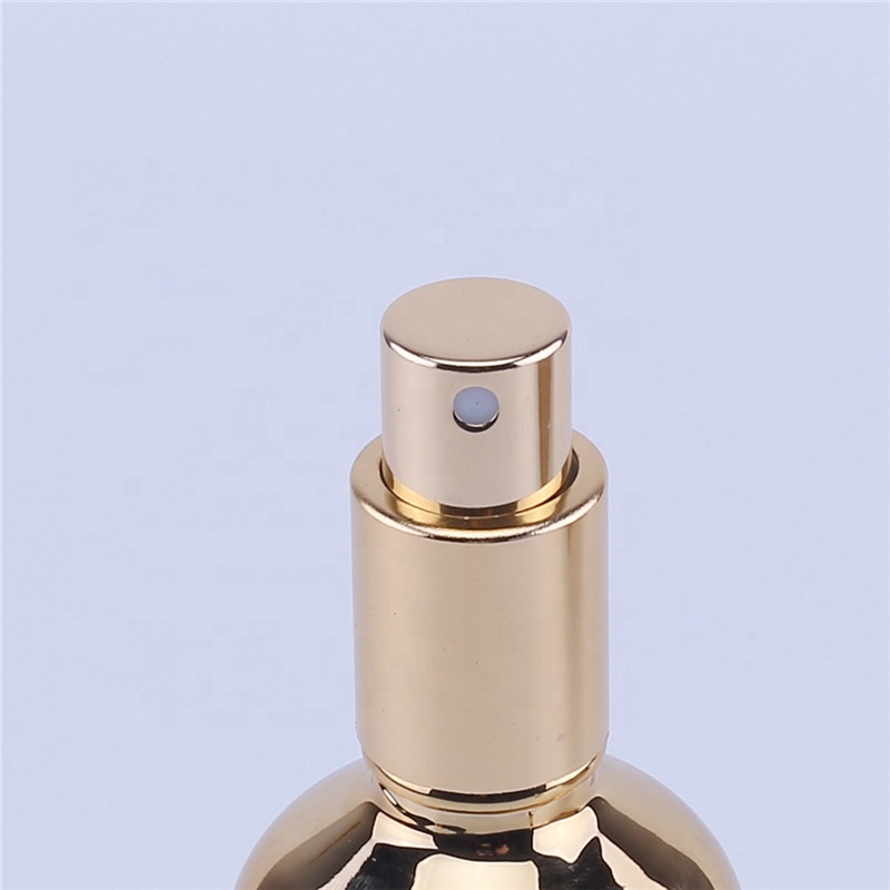 100ml Empty Perfume Glass Bottle Makeup Containers Refillable Packing UV Golden Essential Oil Bottles with Pump Sprayer with Box