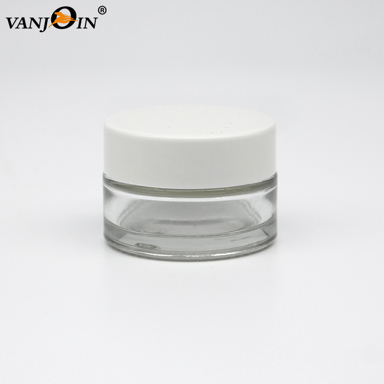 100ml Empty Round Custom Cosmetic Packaging Glass Jar Cosmetic