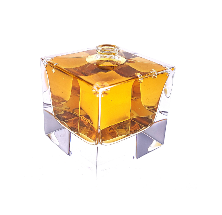 100ml Empty Square Lead-free Transparent Glass Perfume Bottle with Cap