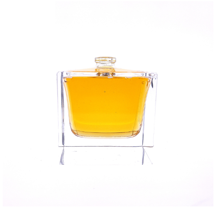 100ml Empty Square Lead-free Transparent Glass Perfume Bottle with Cap