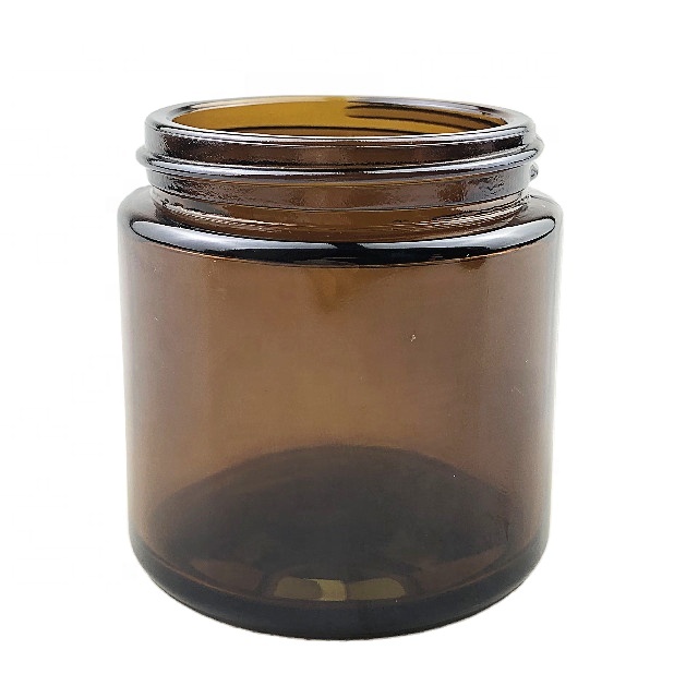 100ml Empty amber glass candle jar with lid for candle making with aluminum lid