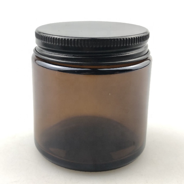 100ml Empty amber glass candle jar with lid for candle making with aluminum lid