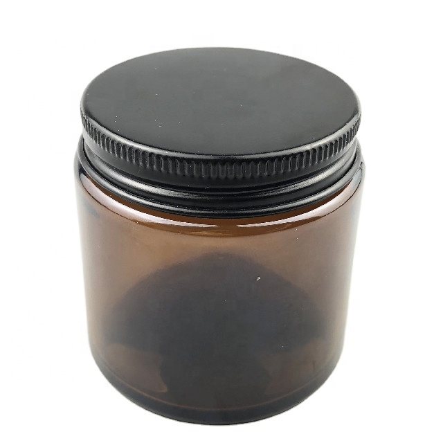 100ml Empty amber glass candle jar with lid for candle making with aluminum lid
