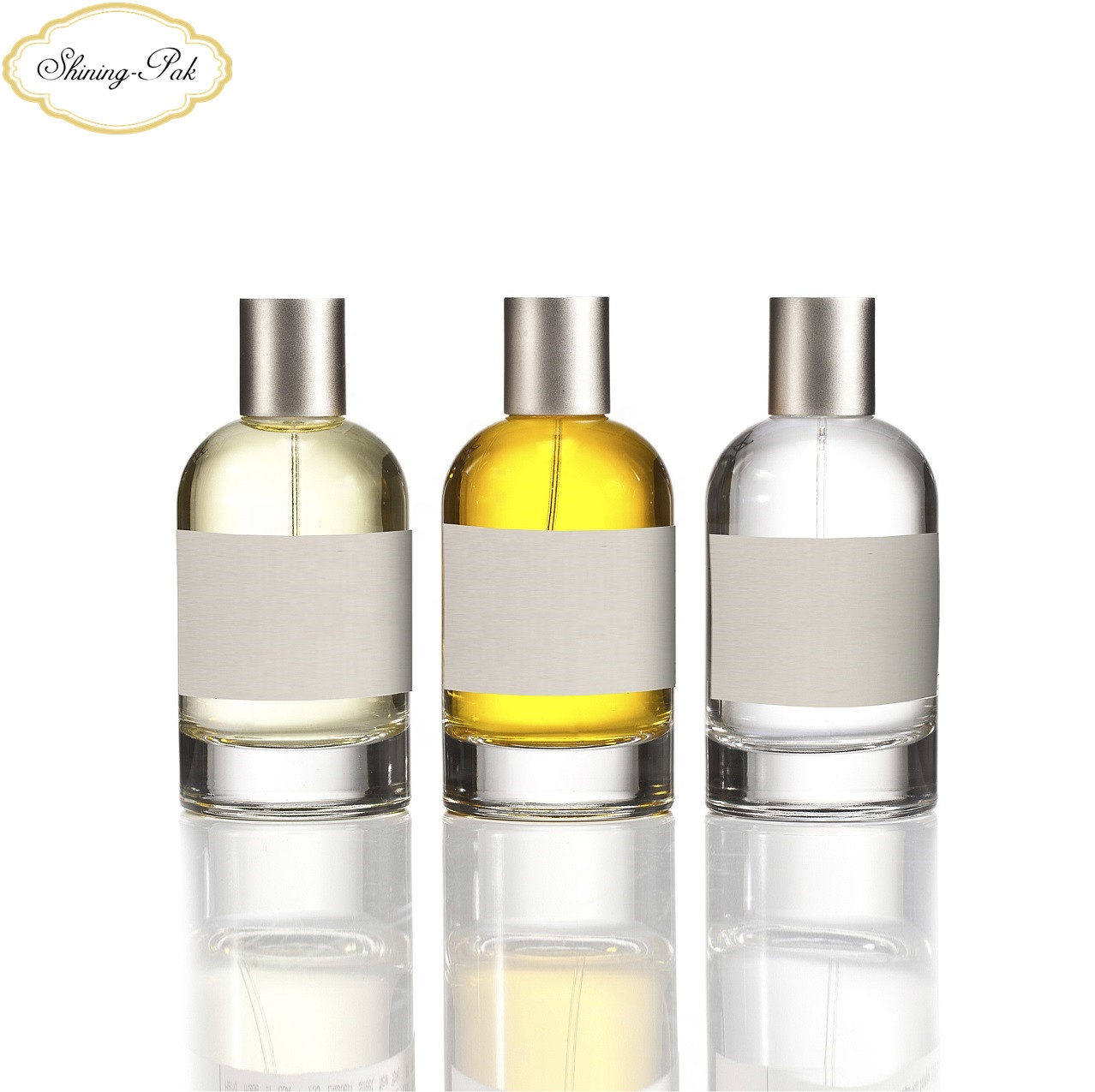 100ml  Empty high quality cylinder transparent OEM glass bottle perfume unique perfume bottle
