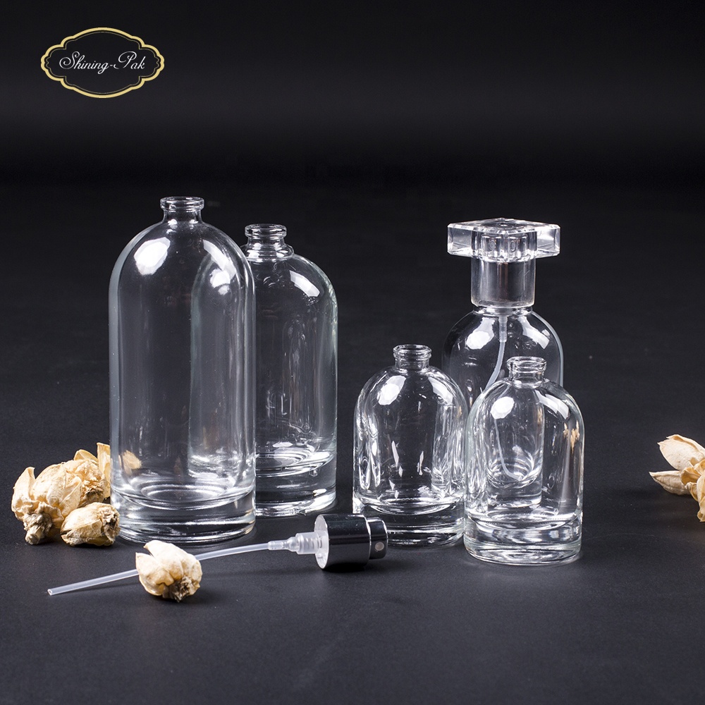 100ml Empty high quality cylinder transparent OEM glass bottle perfume unique perfume bottle