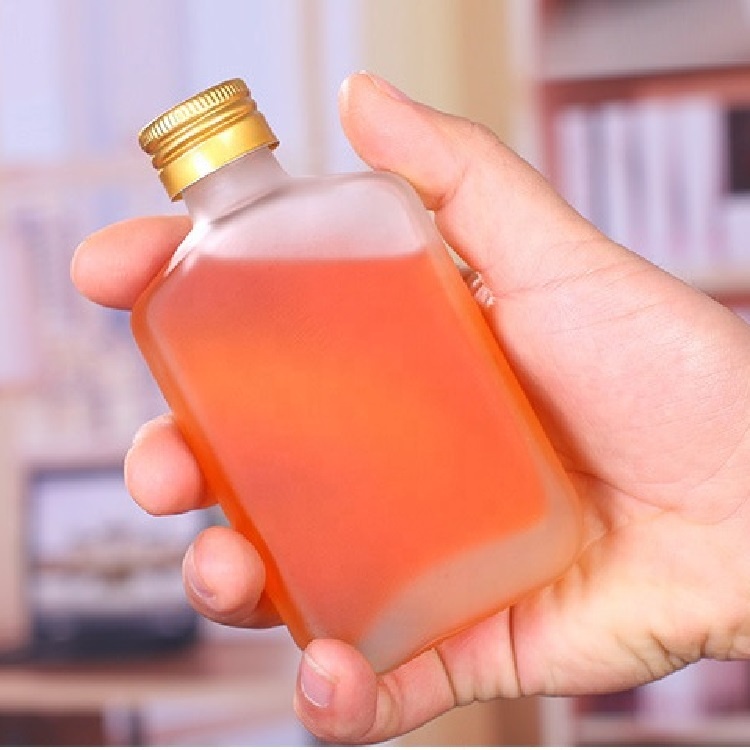 100ml Frosted Mini Wine Juice Beverage Liquid Glass Bottle with Aluminium Cap