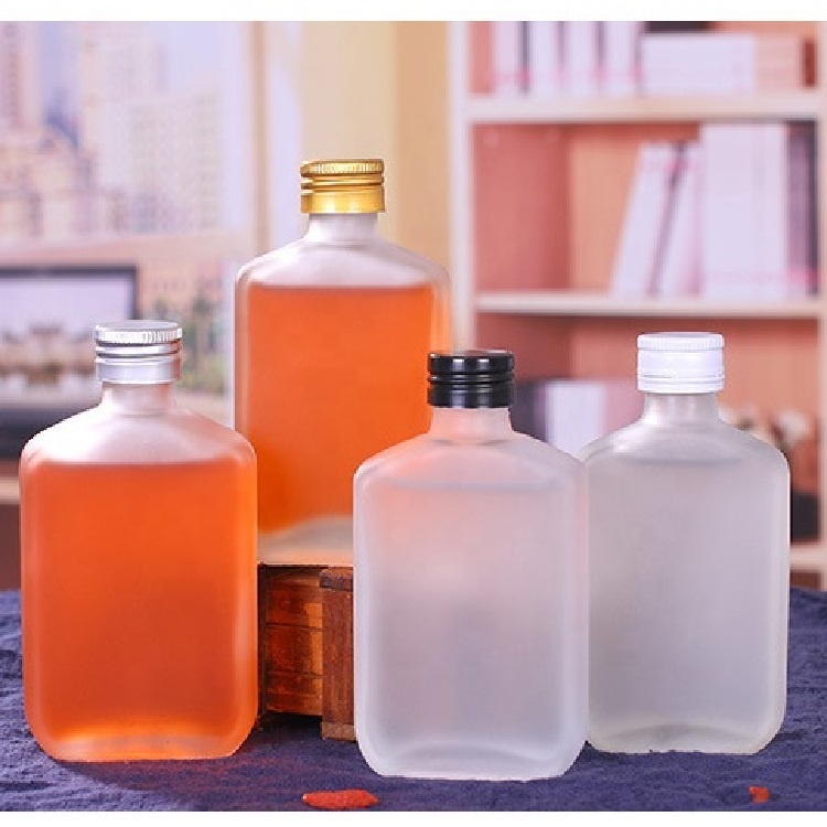 100ml Frosted Mini Wine Juice Beverage Liquid Glass Bottle with Aluminium Cap